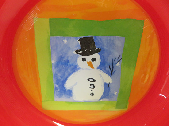 Crate & Barrel Snowman Plate Set