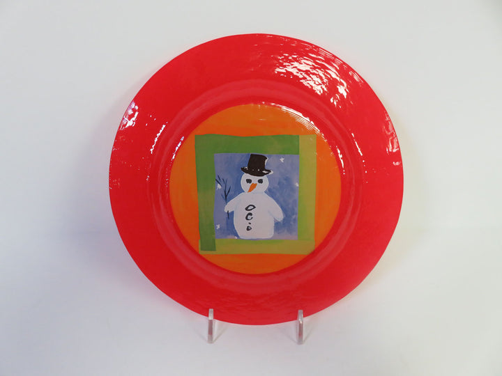 Crate & Barrel Snowman Plate Set