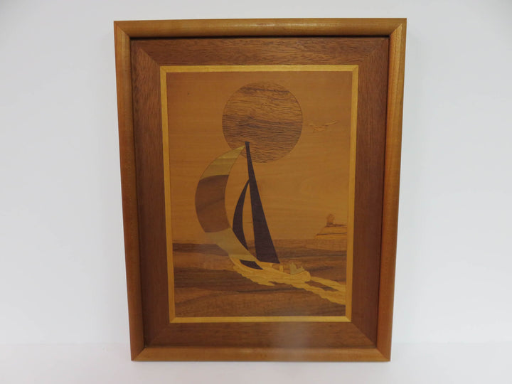 Wood Sailboat Marquetry