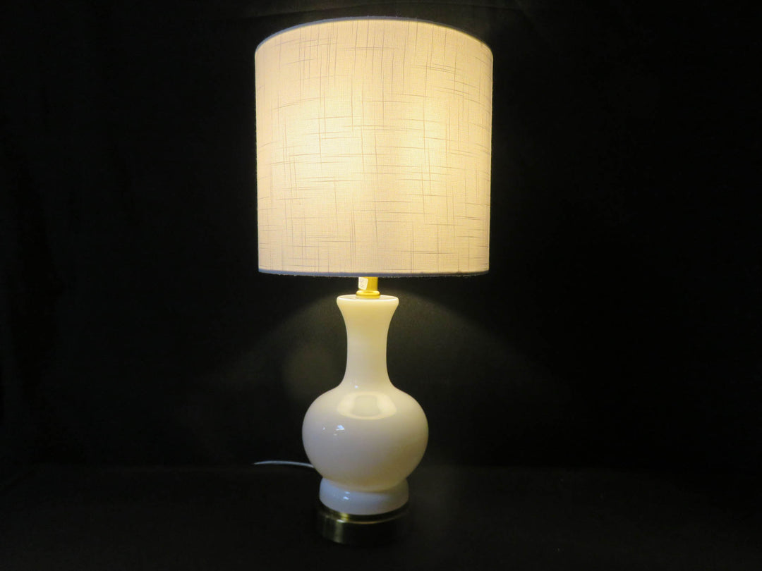 White Glass Orb Table Lamp