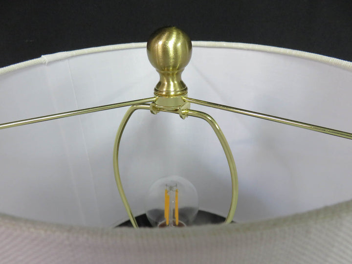 White Glass Orb Table Lamp