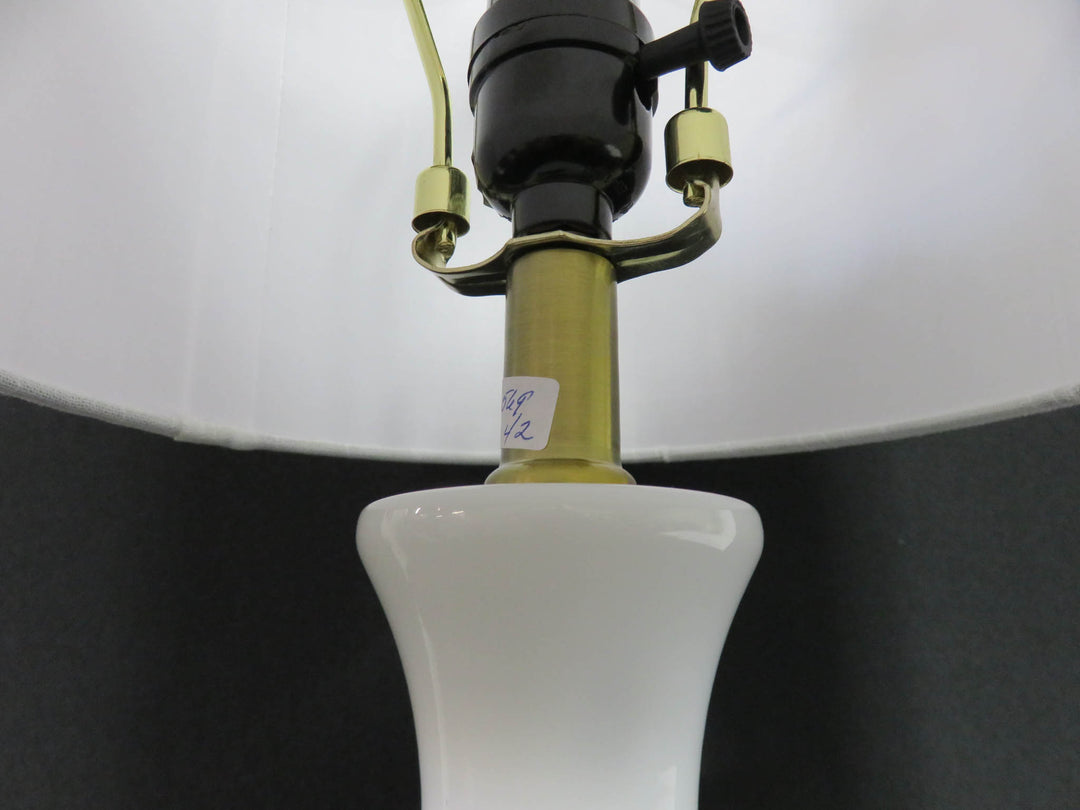 White Glass Orb Table Lamp