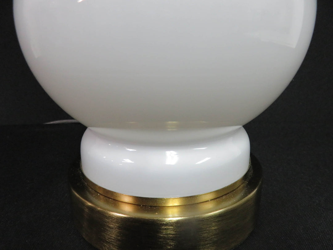 White Glass Orb Table Lamp