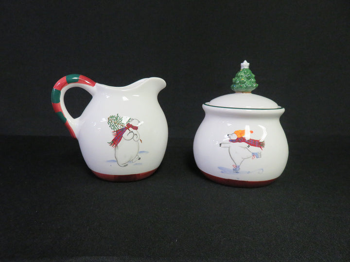 Pfaltzgraff Christmas Creamer & Sugar