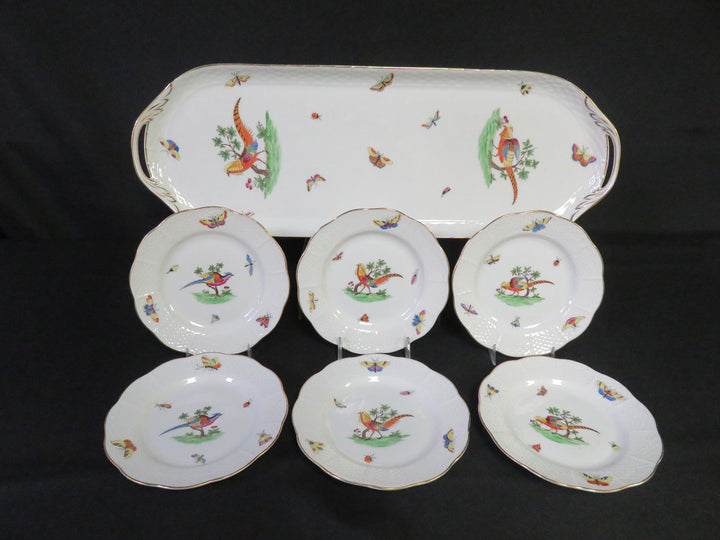 Antique Herend Oblong Tray & Plates