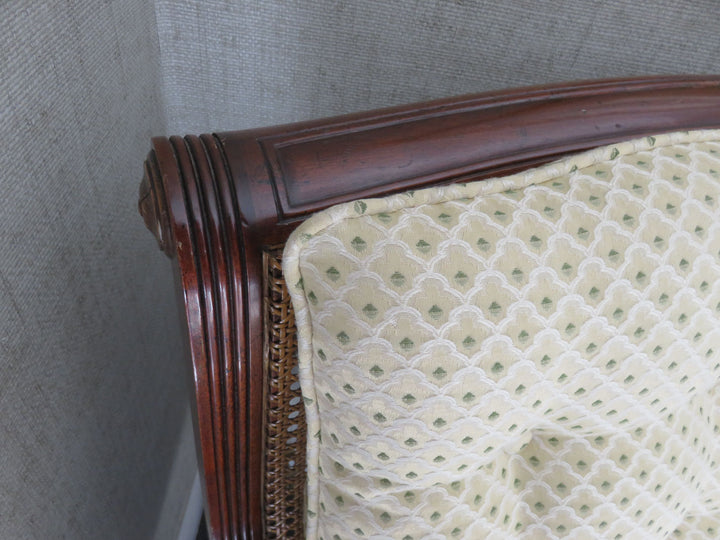 Upholstered and Caned Arm Chair