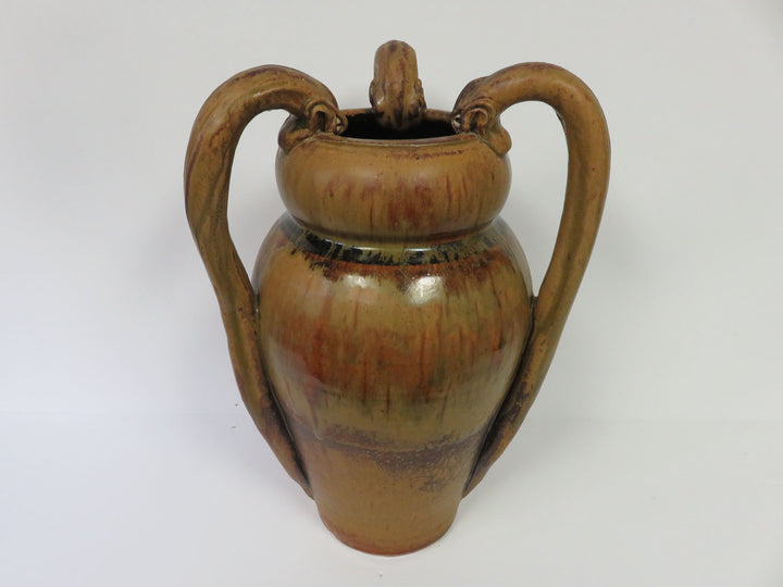 Tri-Handled Pottery Vase