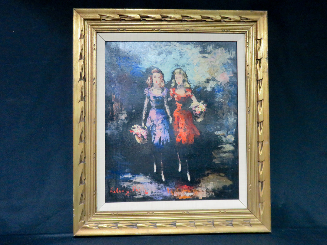 Original Oil of Two Girls