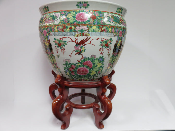 Koi Fish Bowl Planter with Stand