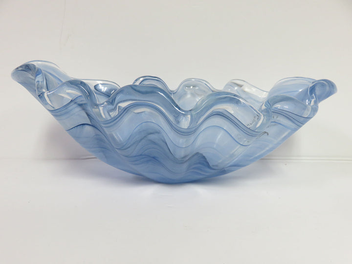 Murano Blue Clam Bowl