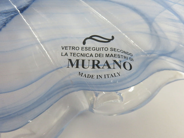 Murano Blue Clam Bowl