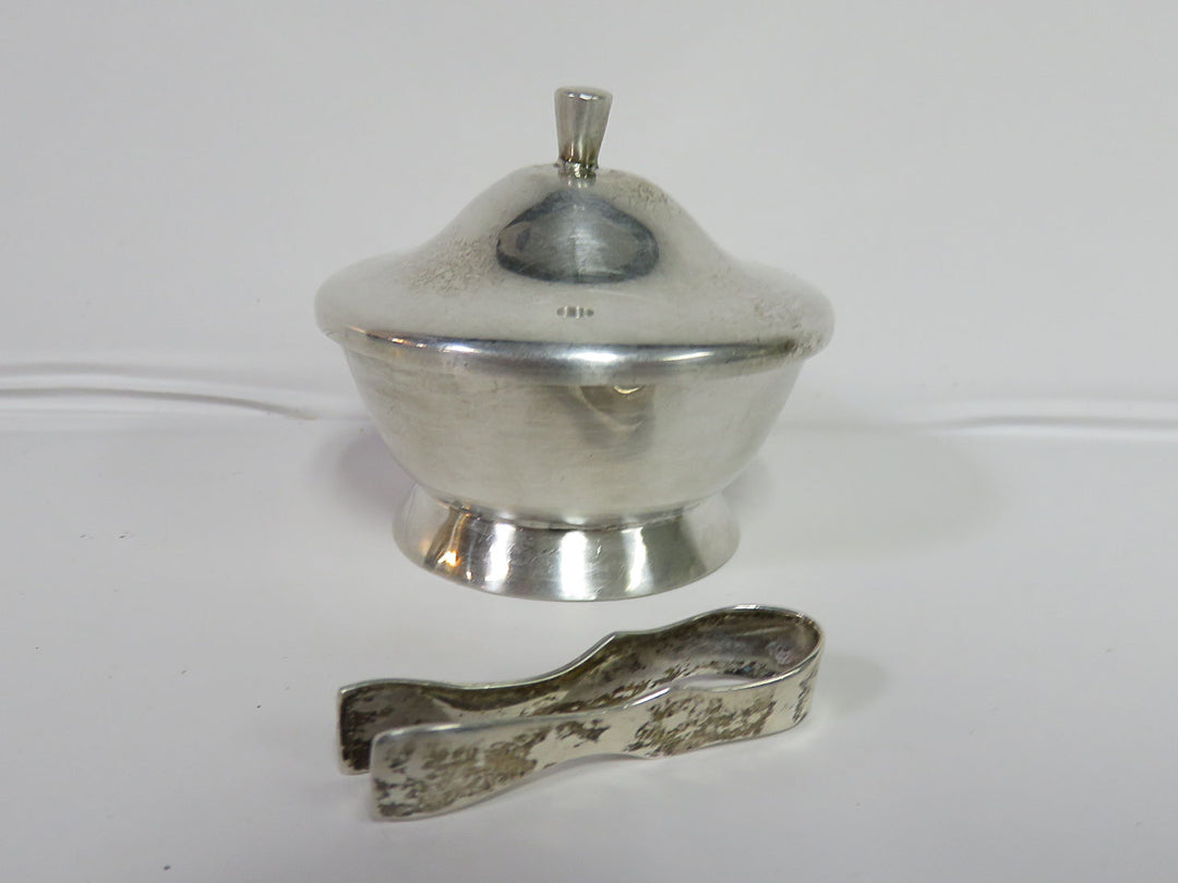 Sterling Salt Cellar & Tongs