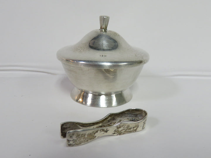 Sterling Salt Cellar & Tongs