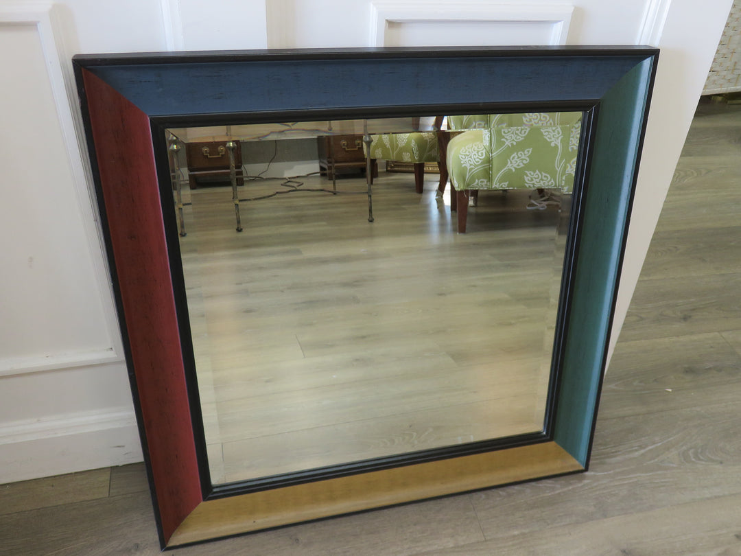 Multicolor Wood Framed Mirror