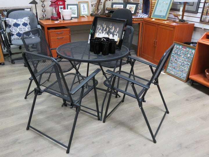 Black Metal Foldable Patio Set