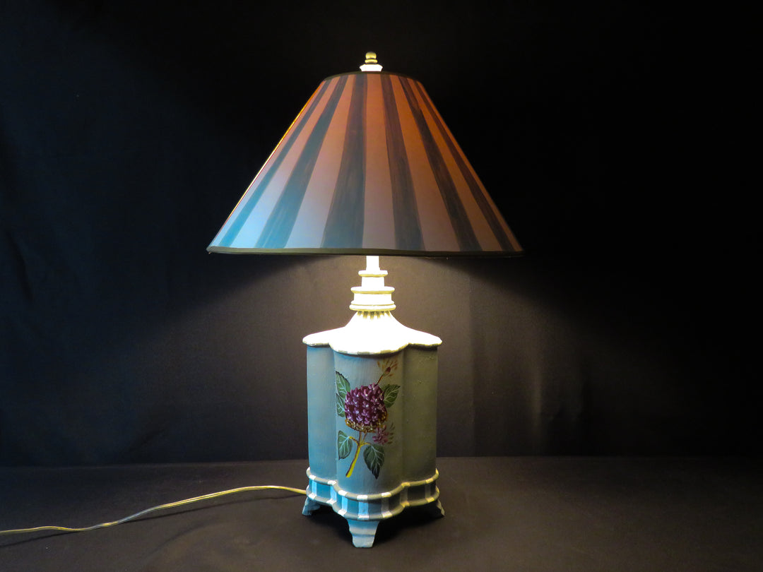 Hand-Painted Hydrangea Table Lamp