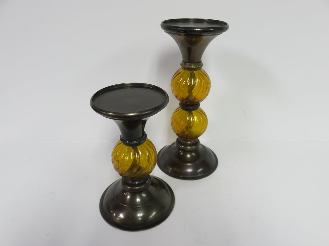 Amber Candleholders