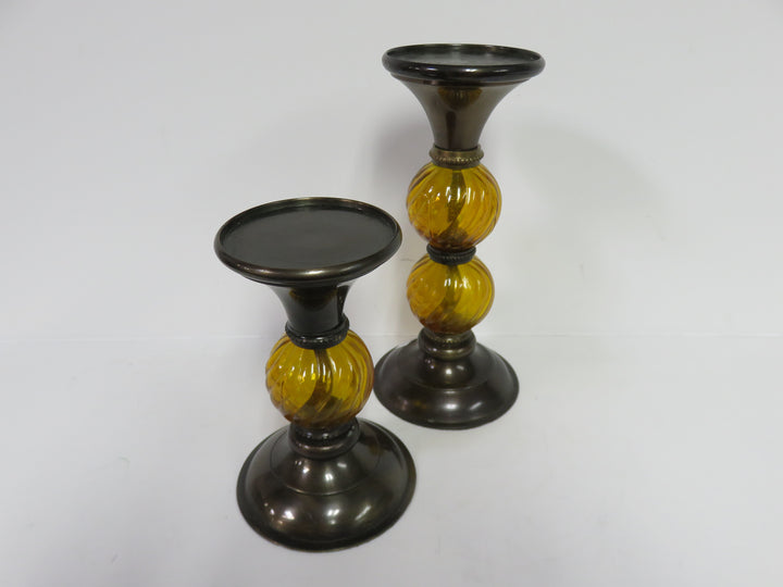 Amber Candleholders