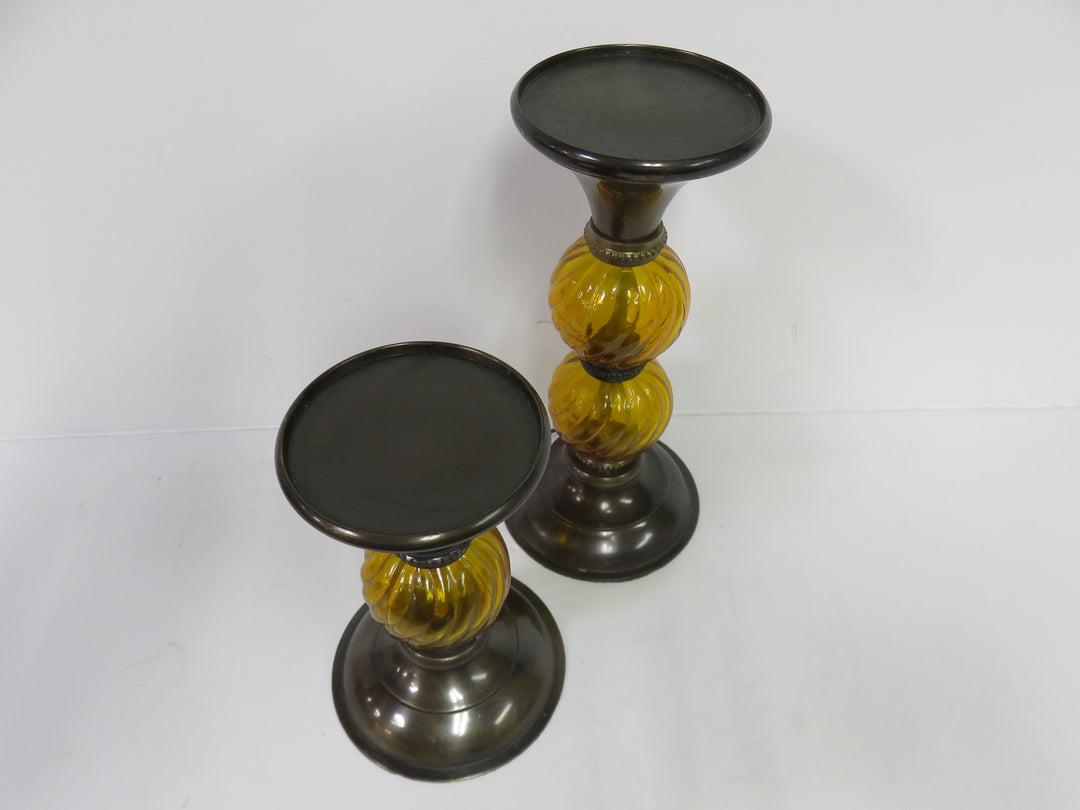 Amber Candleholders