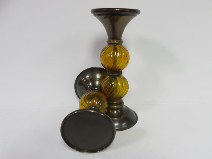 Amber Candleholders