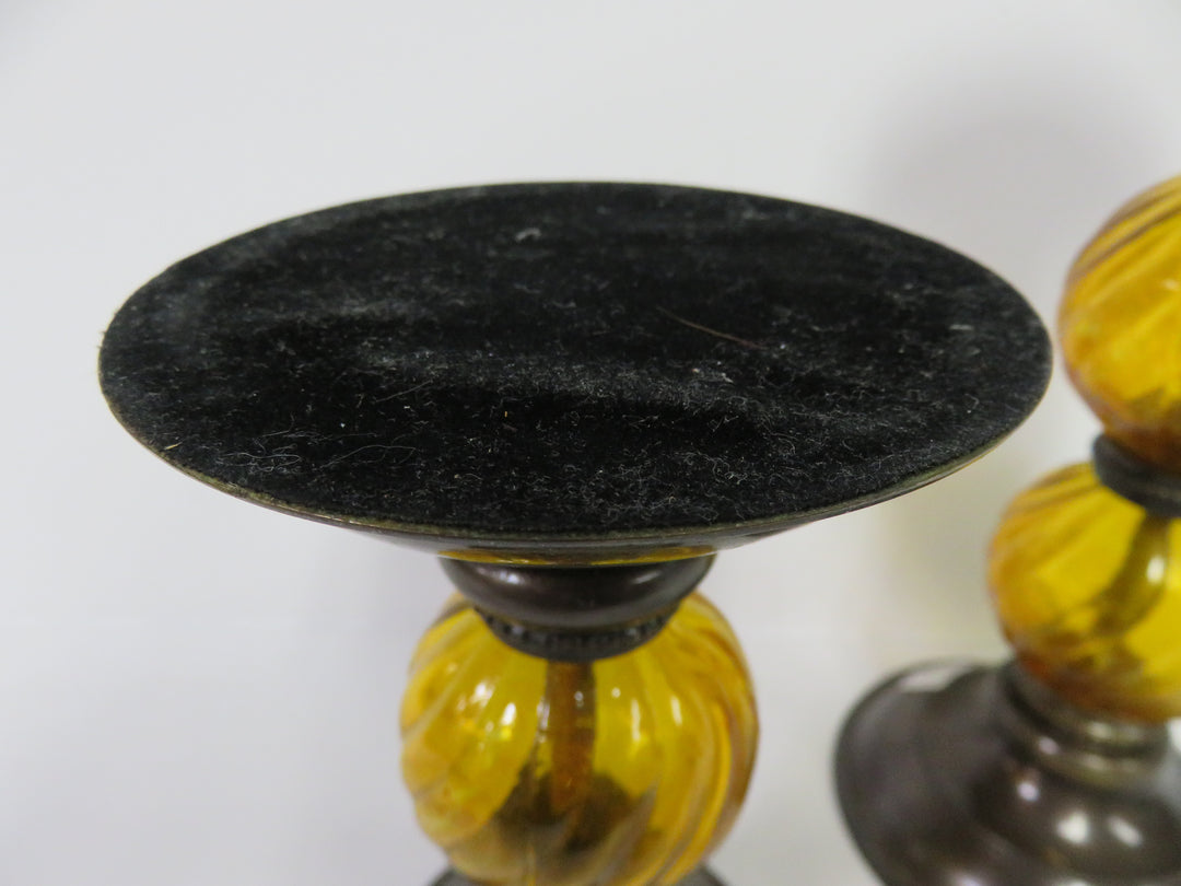 Amber Candleholders