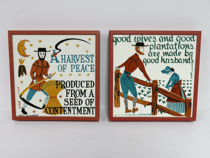 Framed Pair of Tiles