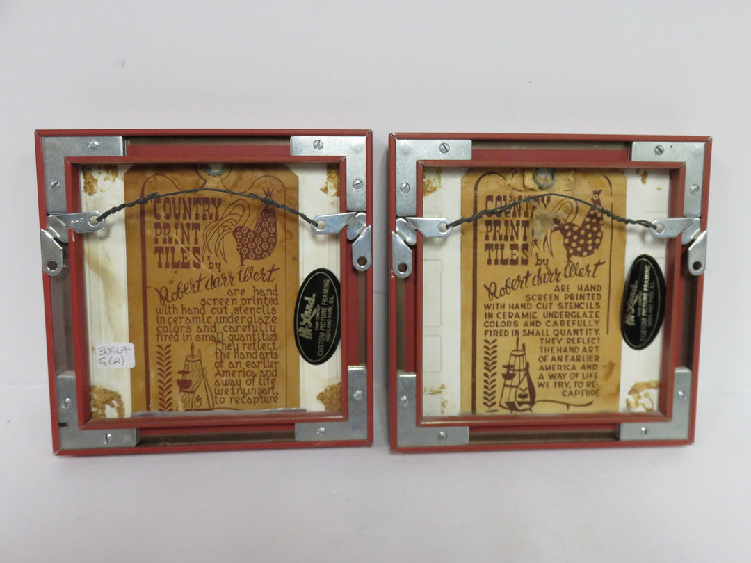 Framed Pair of Tiles