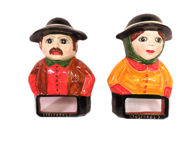 Folk Art Hanging Match Holders