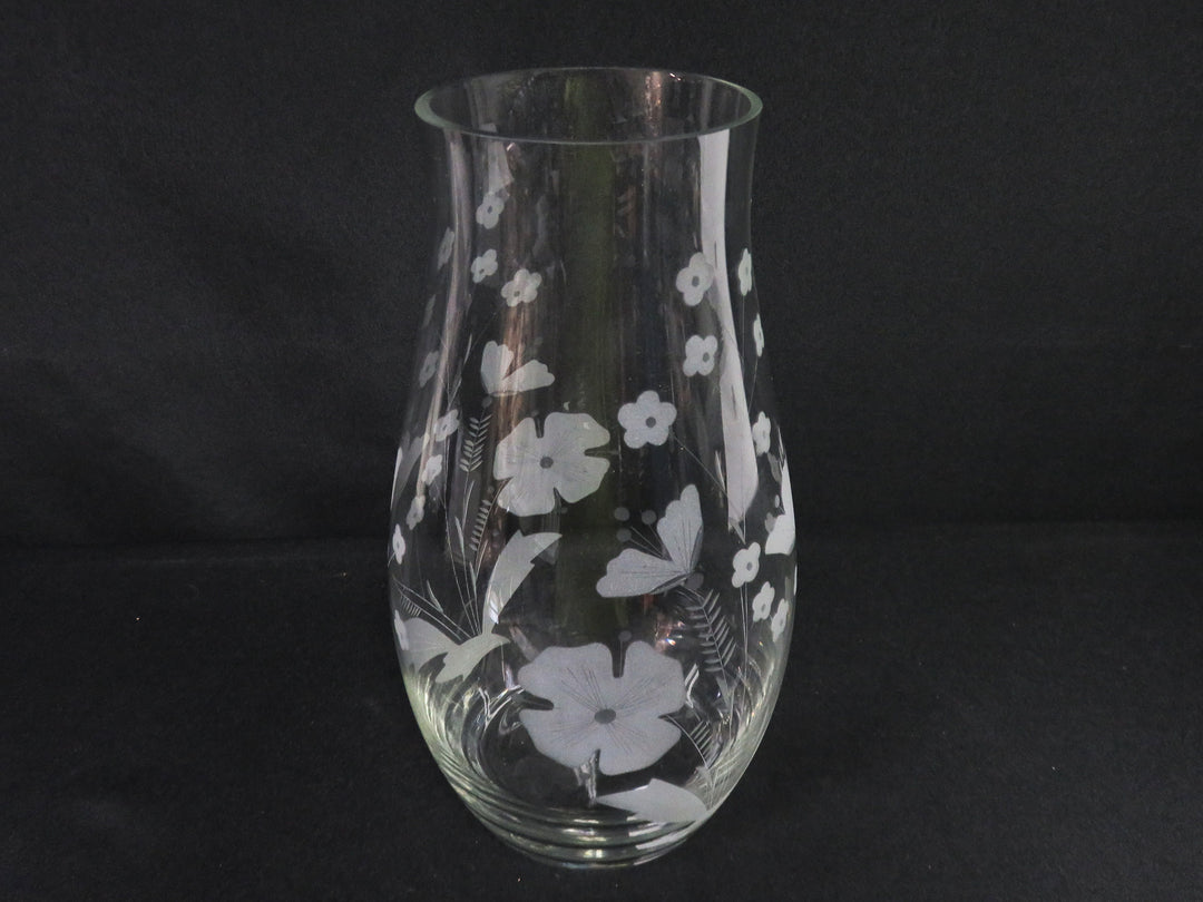 Frosted Floral Vase