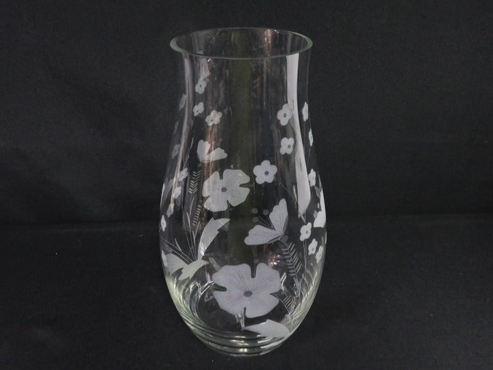 Frosted Floral Vase