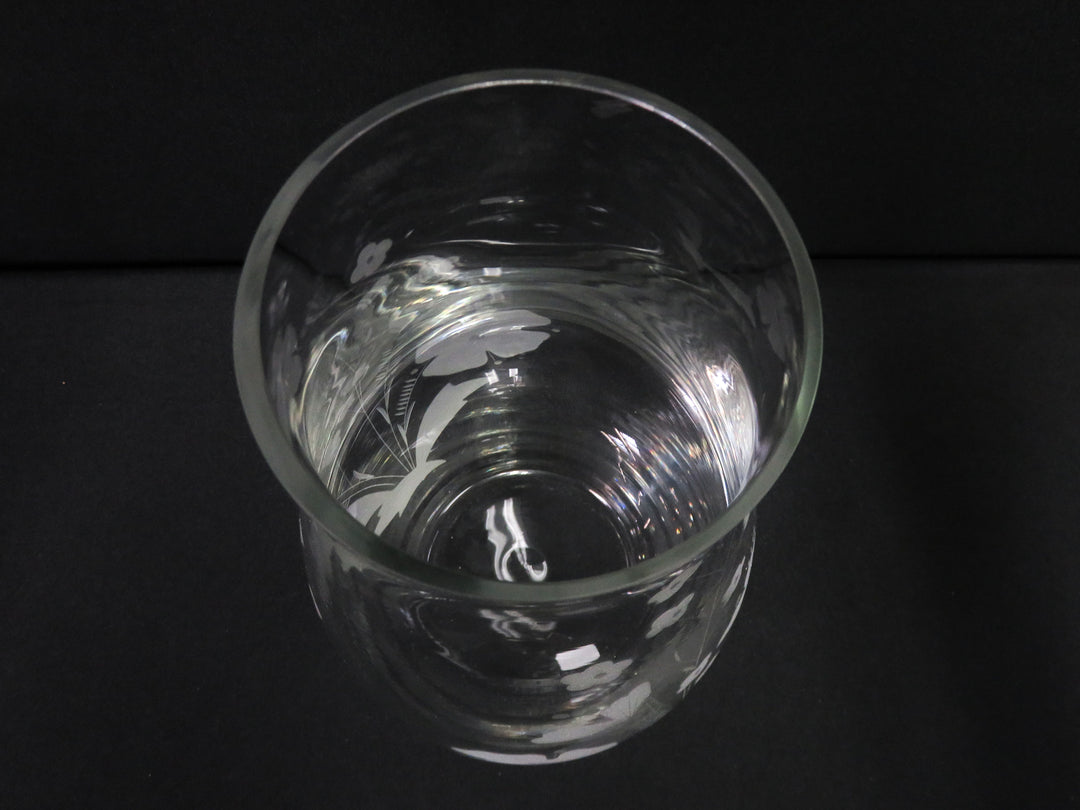 Frosted Floral Vase