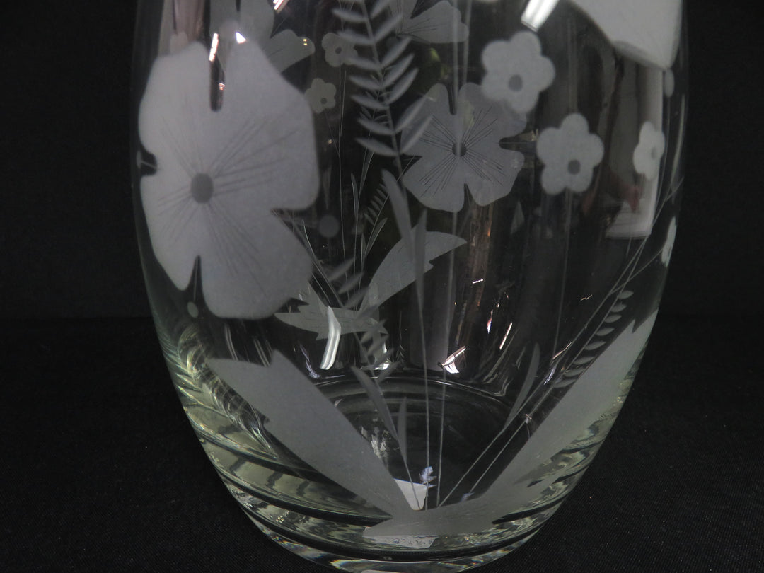 Frosted Floral Vase