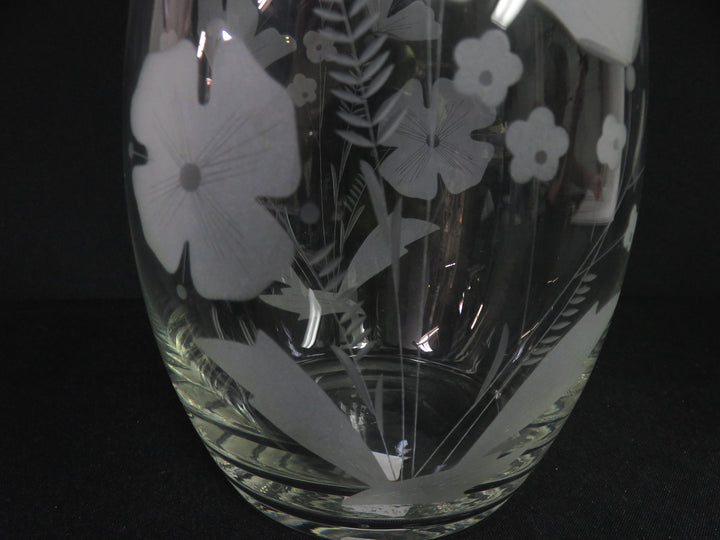 Frosted Floral Vase