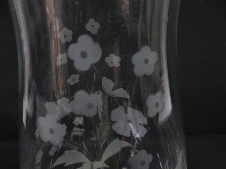 Frosted Floral Vase