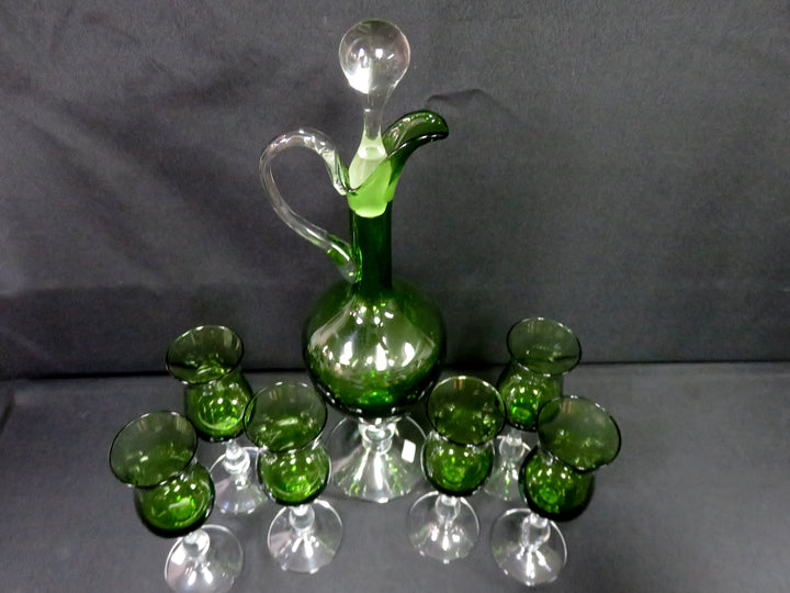 Vintage Empoli Decanter & Glass Set