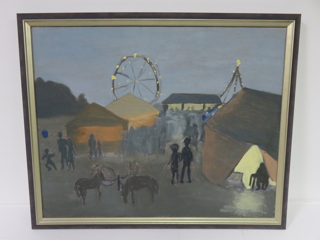 Primitive Style Carnival Night Scene