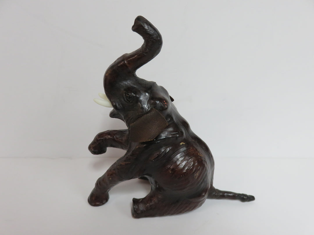Vintage Leather Elephant Figurine
