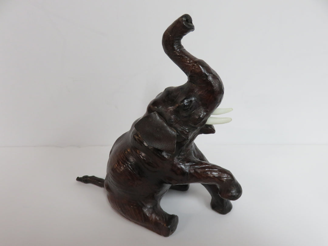 Vintage Leather Elephant Figurine