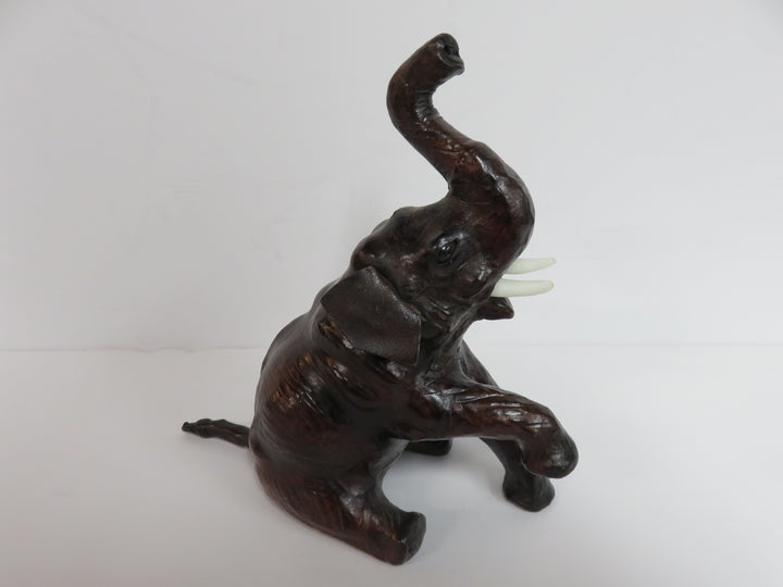 Vintage Leather Elephant Figurine