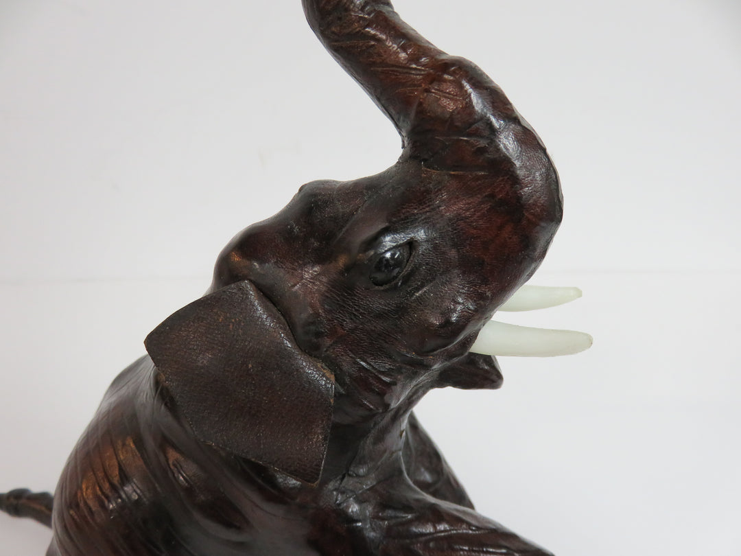 Vintage Leather Elephant Figurine