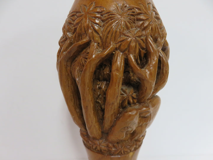 Hand Carved Wood Vase