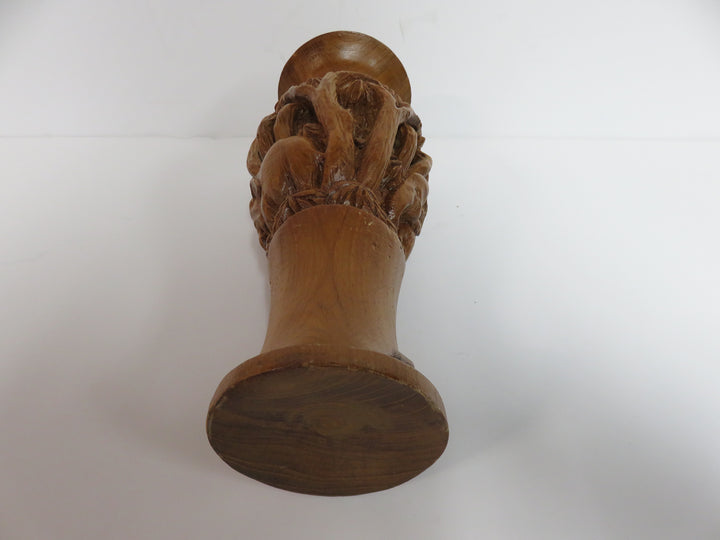 Hand Carved Wood Vase
