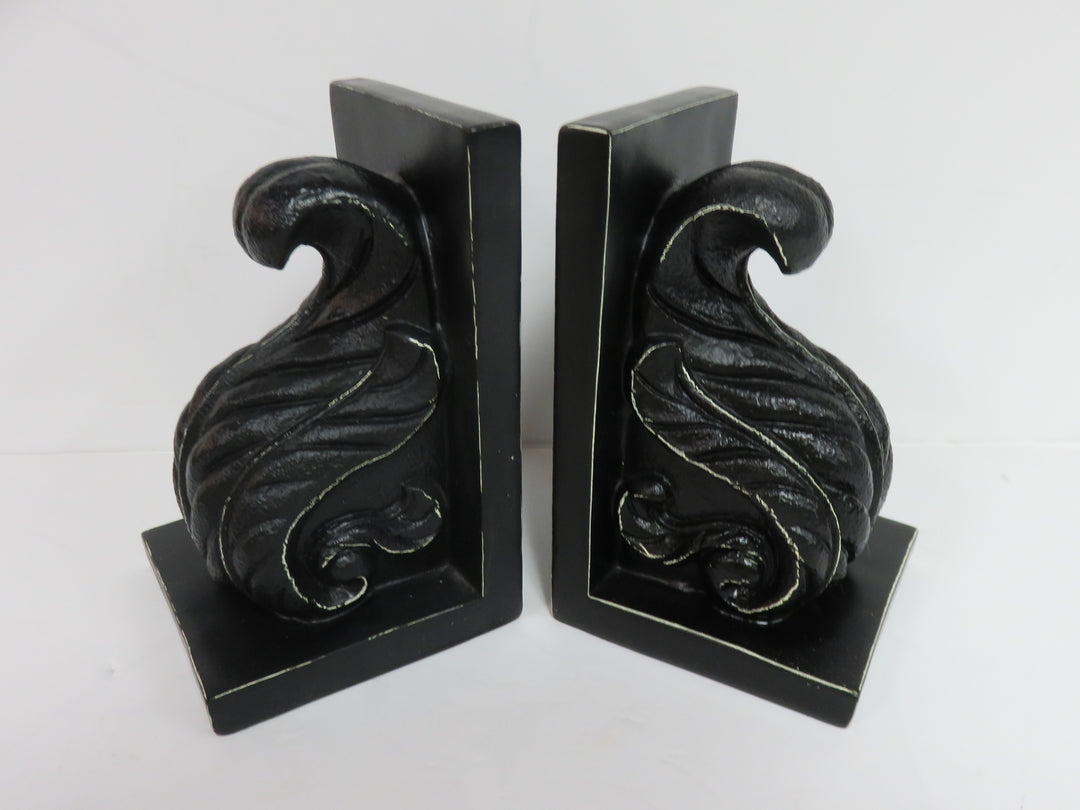 Black Scrolled Bookends