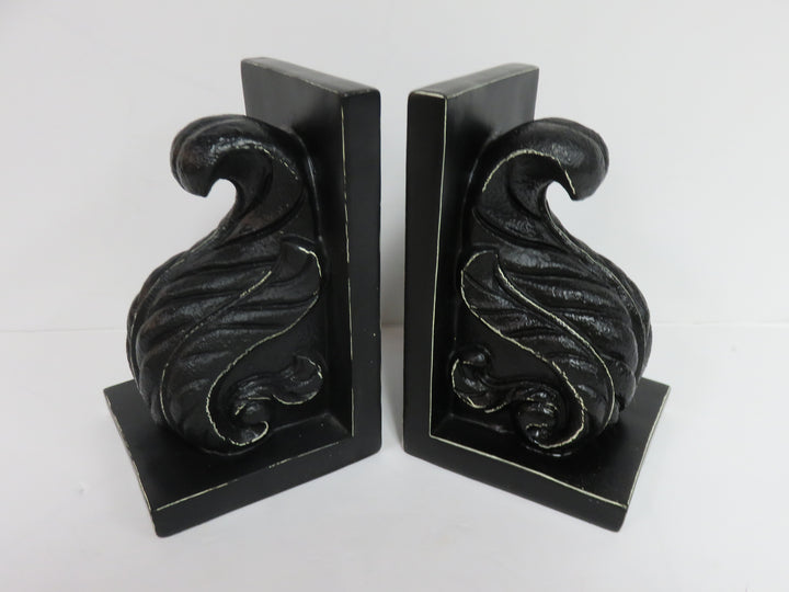 Black Scrolled Bookends