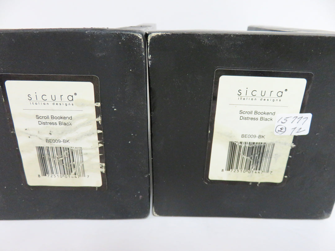 Black Scrolled Bookends