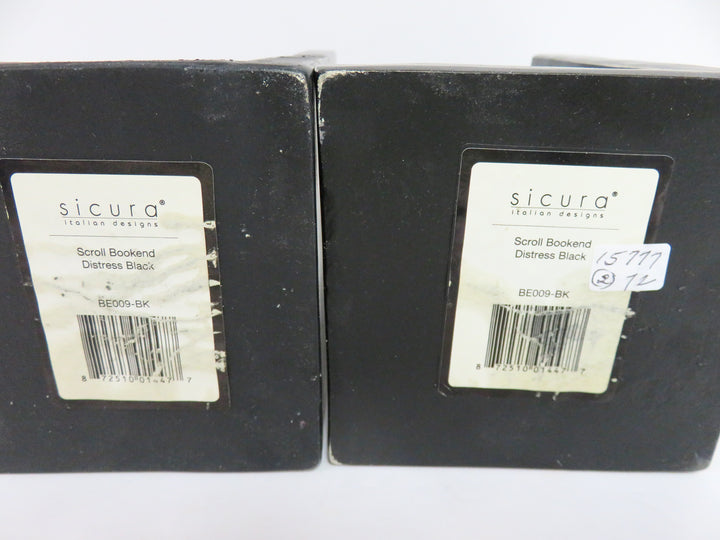 Black Scrolled Bookends