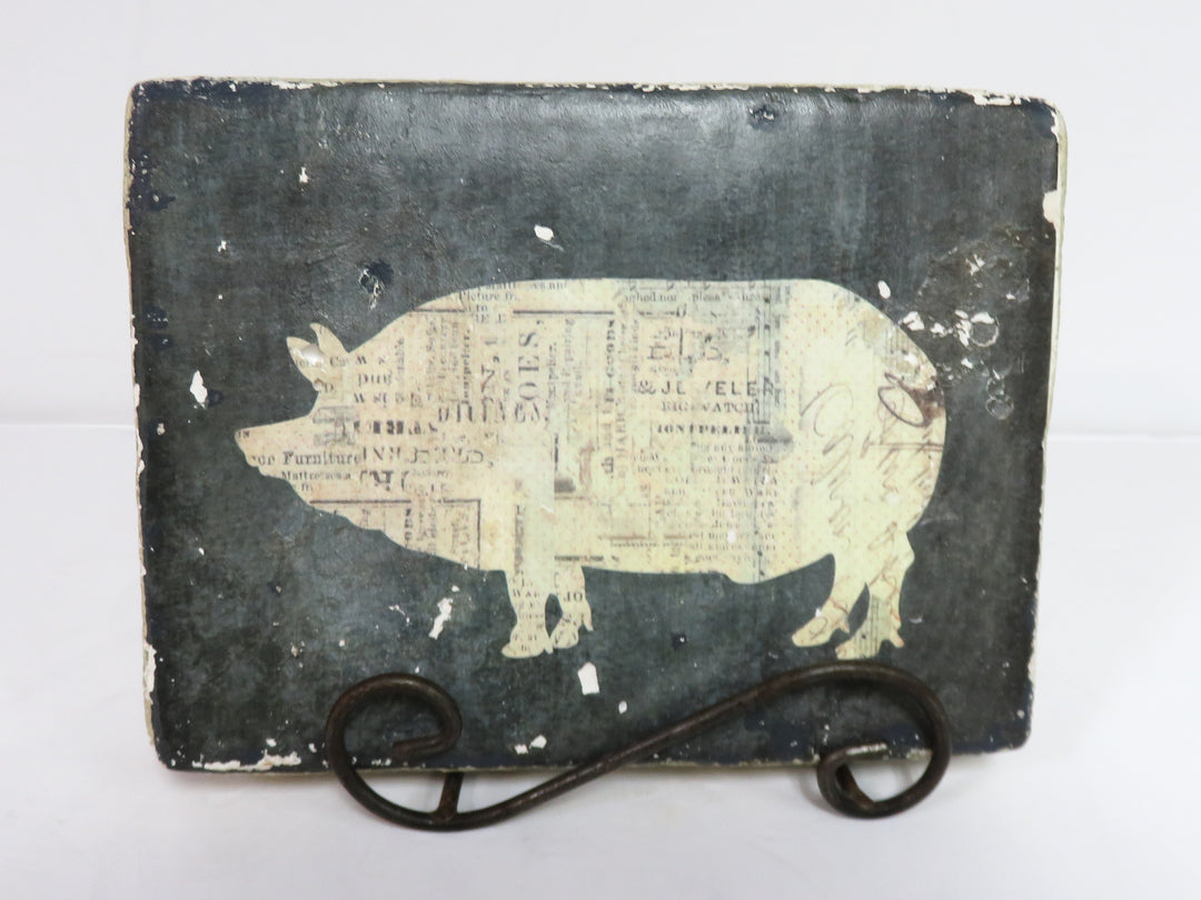 Pig Plaque on Stand