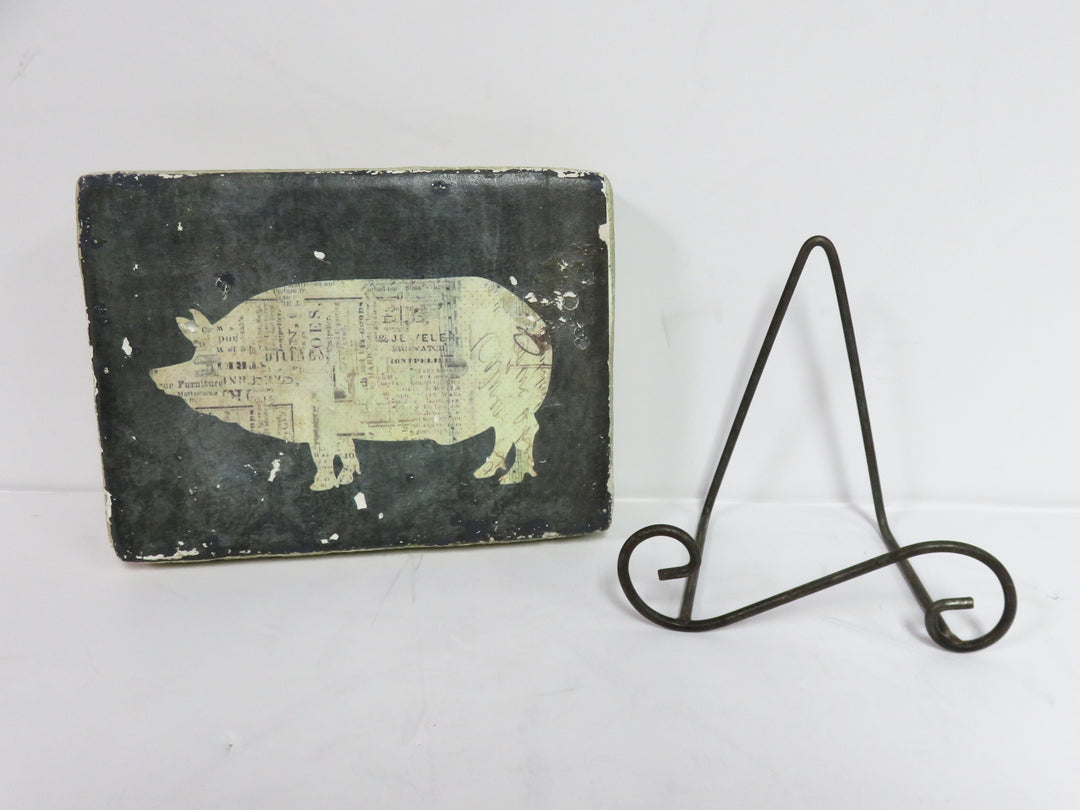 Pig Plaque on Stand