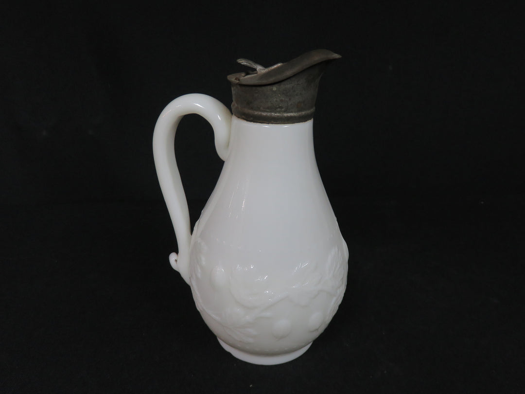Milk Glass Syrup Pitcher