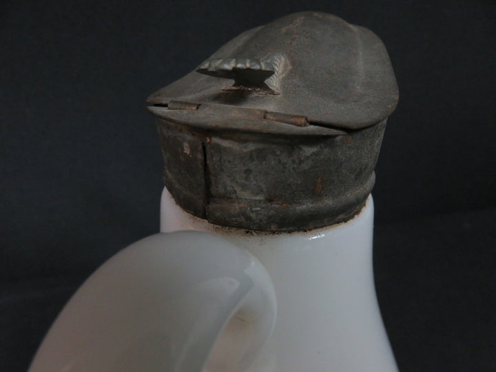 Milk Glass Syrup Pitcher